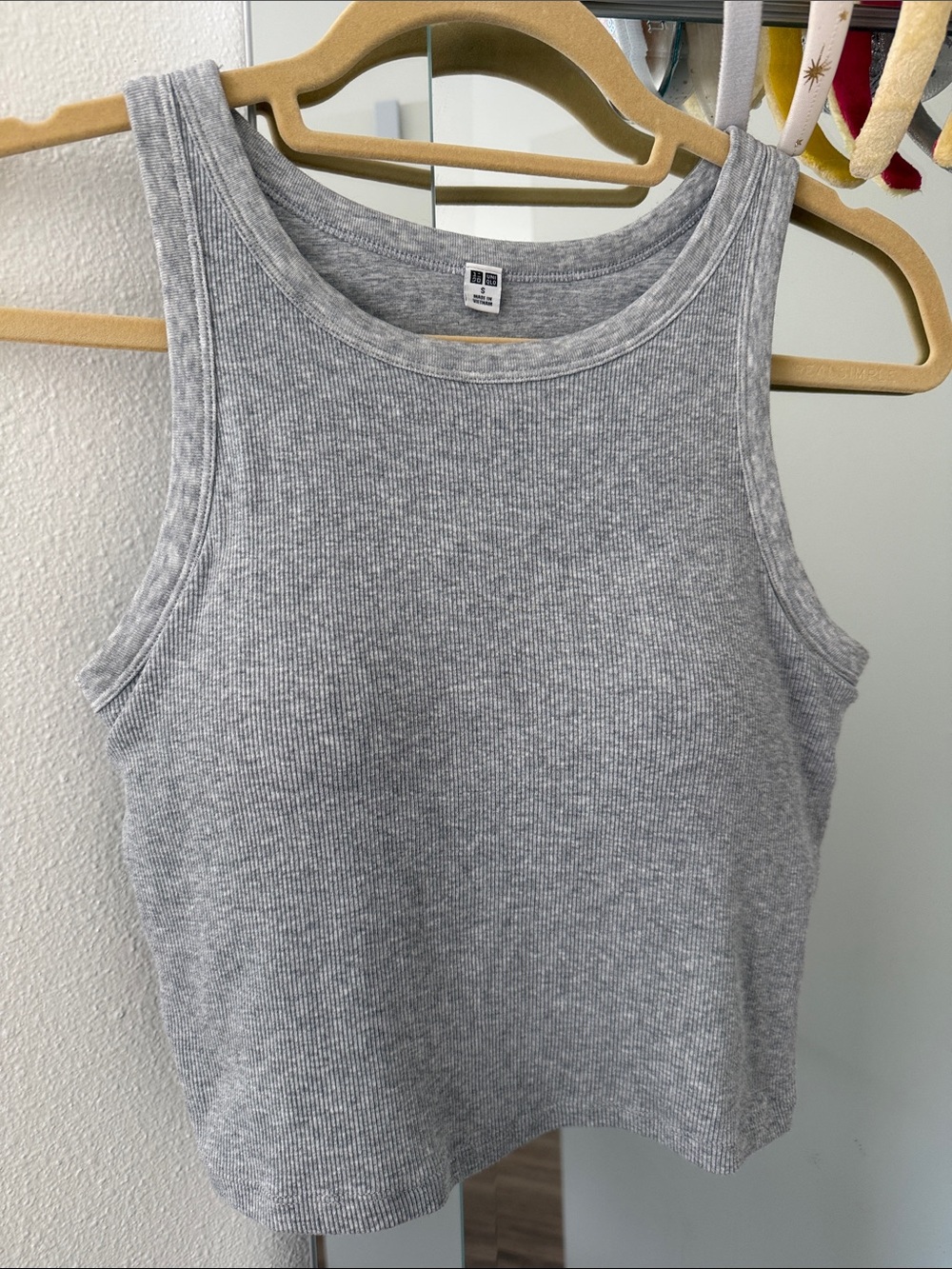 Uniqlo Ribbed Cropped Bra Top Grey Size S